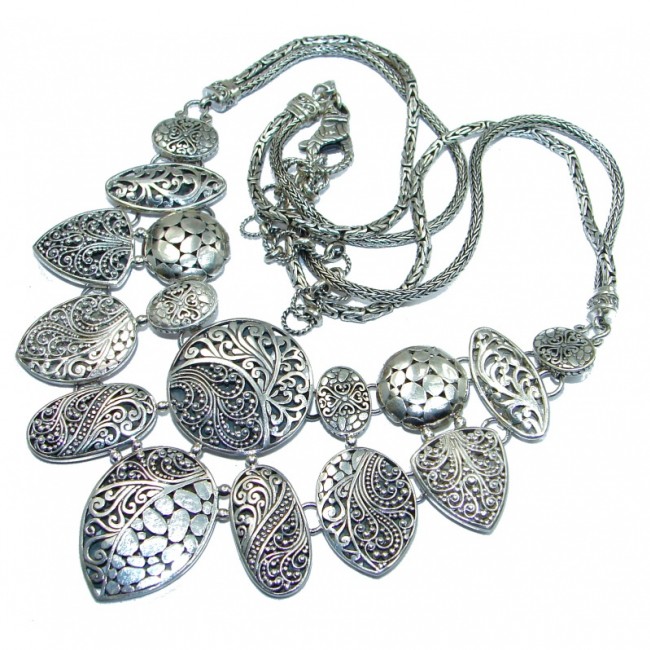 HUGE 89.6 grams Vintage Design best quality .925 Sterling Silver handmade necklace