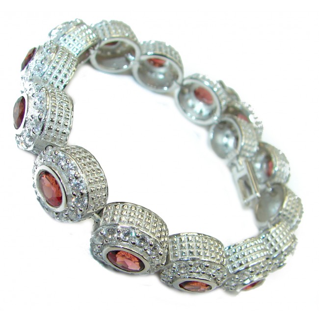 One of the kind Secret Beauty Garnet .925 Sterling Silver handcrafted Bracelet