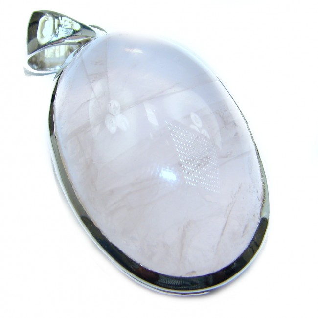 Timeless Beauty 48ct Rose Quartz .925 Sterling Silver handcrafted Pendant