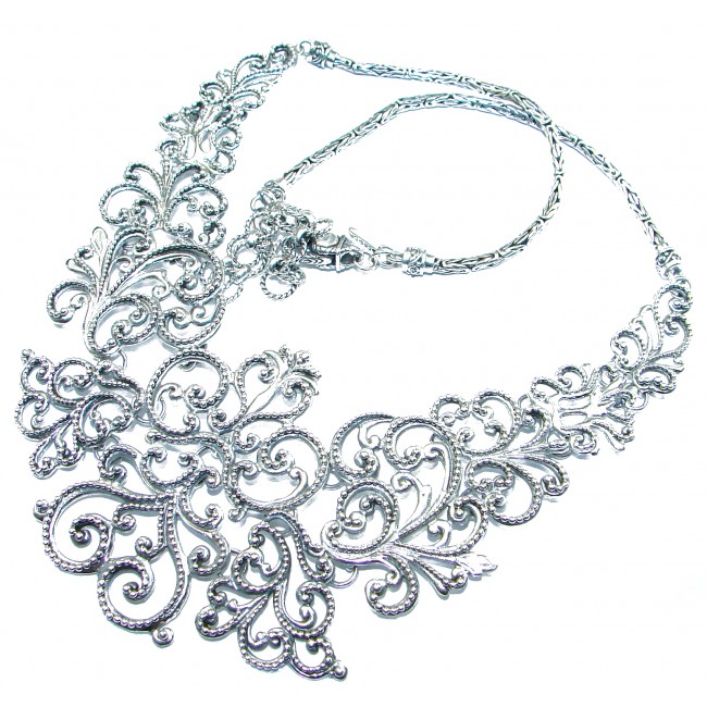 HUGE Rich Renaissance Design best quality .925 Sterling Silver handmade necklace