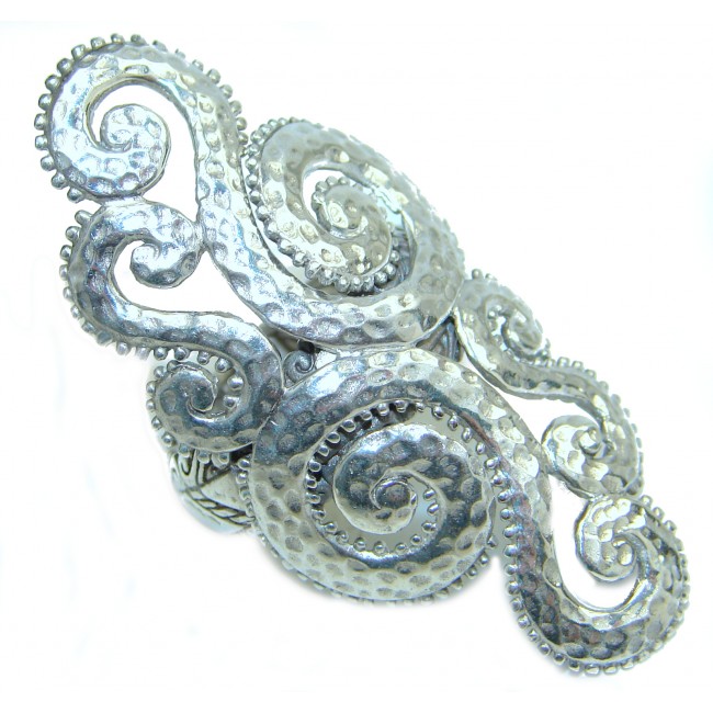 Huge Endless Ocean .925 Sterling Silver Bali handmade ring size 7