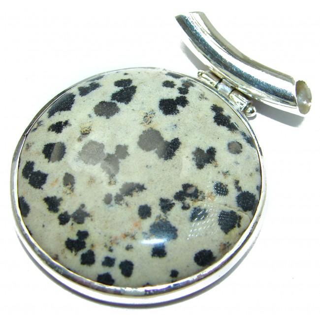 Simple Dalmatian Jasper .925 Sterling Silver pendant