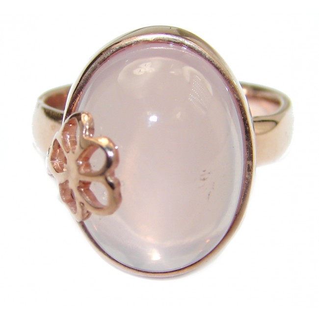 Best Quality Rose Quartz Rose Gold over .925 Sterling Silver handcrafted ring s. 8