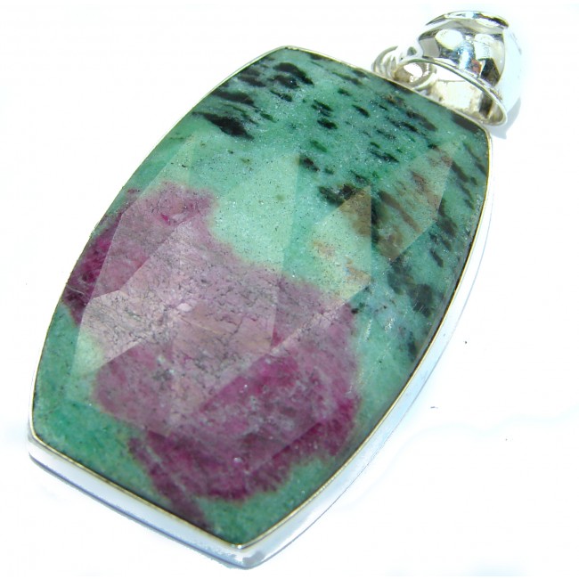 Amazing faceted Zoisite .925 Sterling Silver handmade Pendant