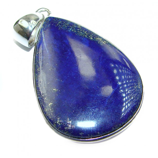 Genuine Blue Lapis Lazuli .925 Sterling Silver handmade Pendant