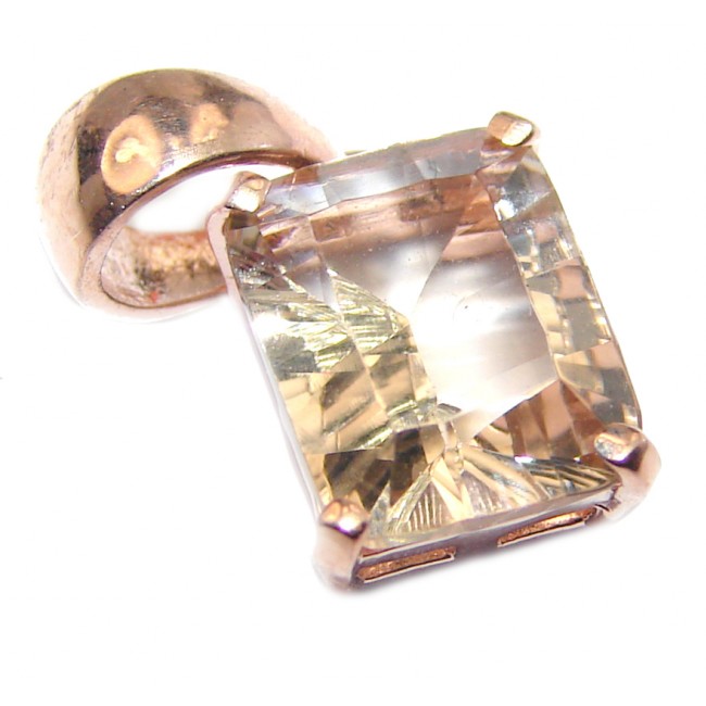 Perfect Morganite 14K Gold over .925 Sterling Silver Pendant