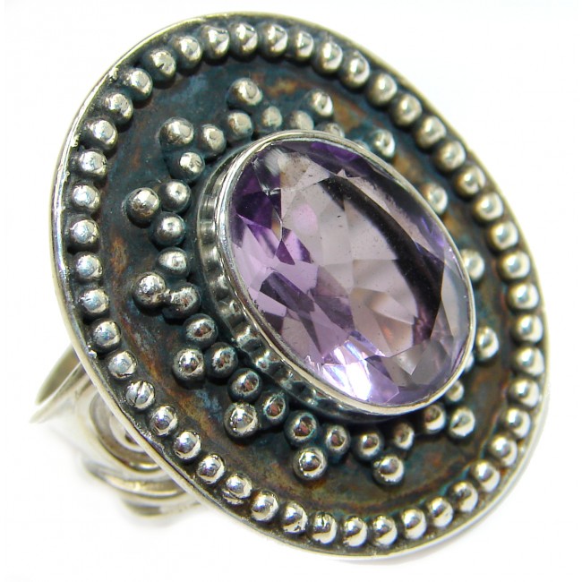 Incredible Purple Quartz .925 Sterling Silver Ring s. 8