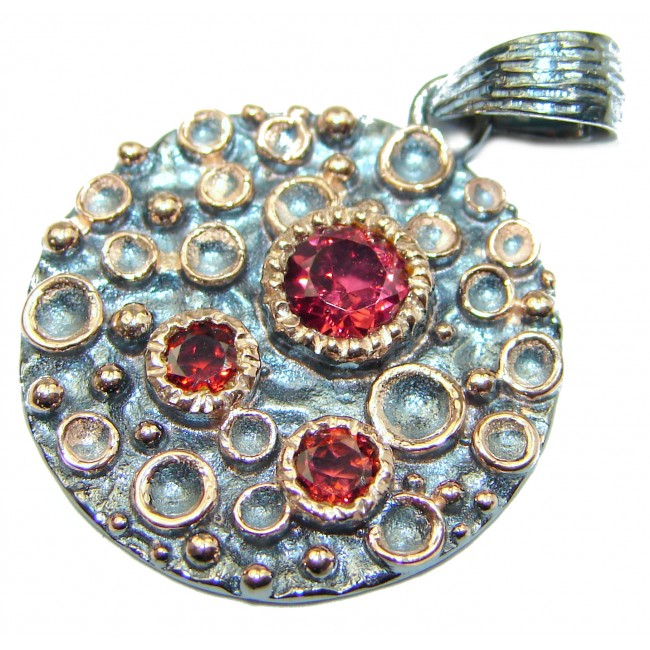 Beautiful genuine Garnet .925 Sterling Silver handcrafted Pendant