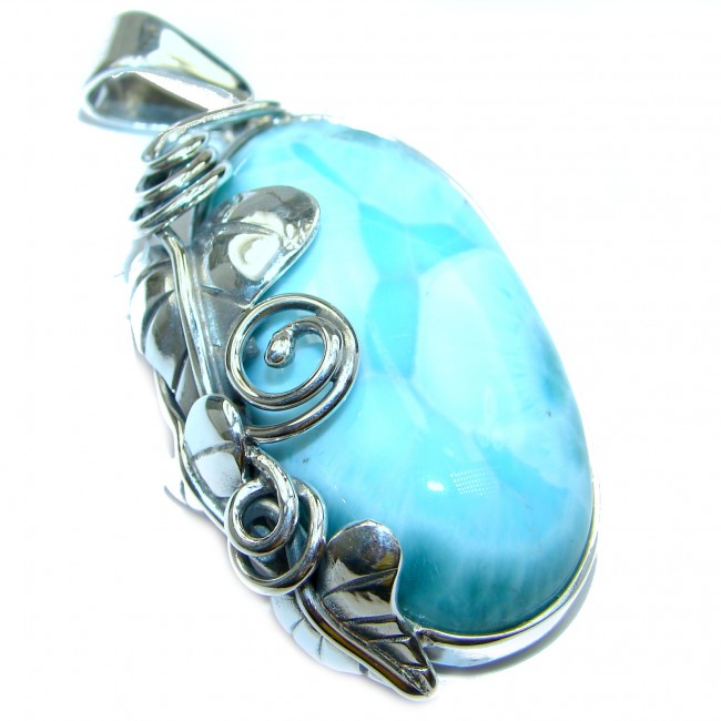 Back to Nature quality Larimar .925 Sterling Silver handmade pendant