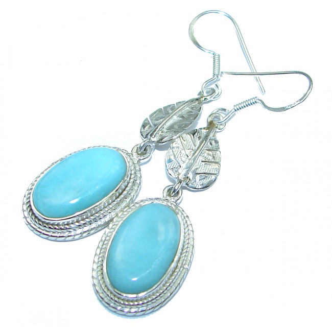 Genuine Blue Turquoise .925 Sterling Silver handcrafted earrings