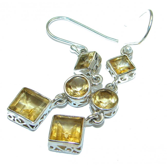 Handcrafted Yellow Golden Topaz .925 Sterling Silver earrings