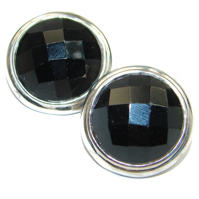 Simple Black Onyx .925 Sterling Silver earrings