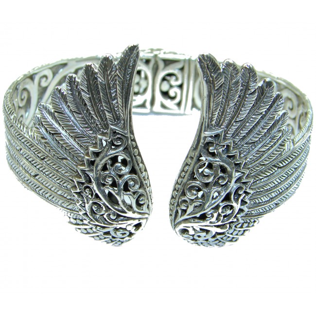 Angel's Wings 53.5 grams .925 Sterling Silver handcrafted Bracelet / Cuff