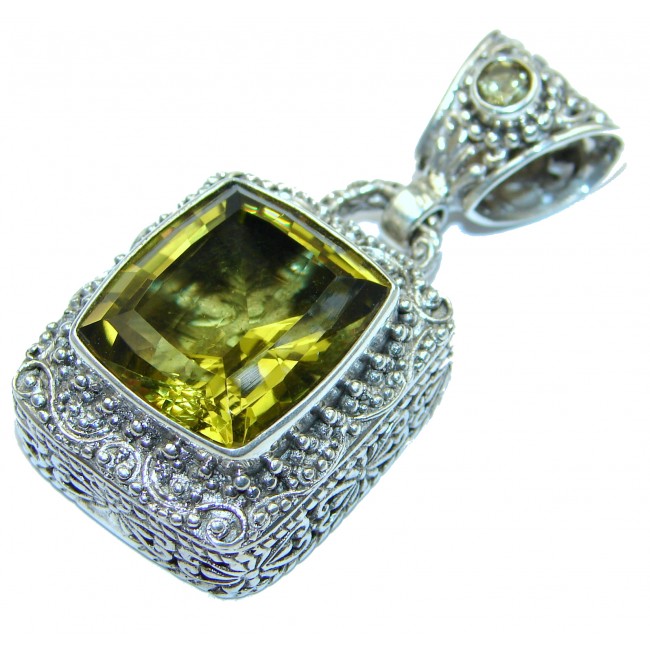 Timeless Beauty Olive Topaz .925 Sterling Silver handcrafted Pendant