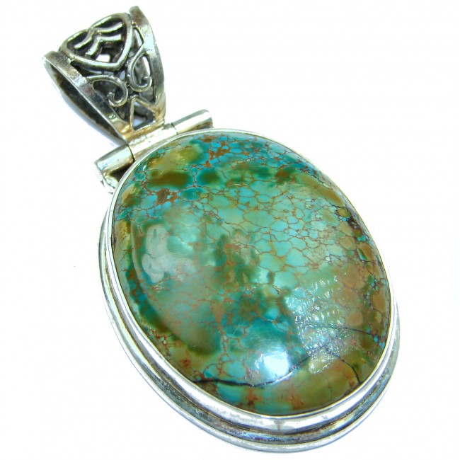 Exquisite Carico Lake Turquoise .925 Sterling Silver handmade Pendant