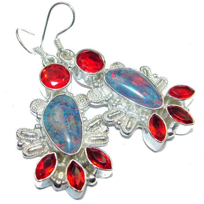 Classy Design Doublet Opal .925 Sterling Silver handmade earrings