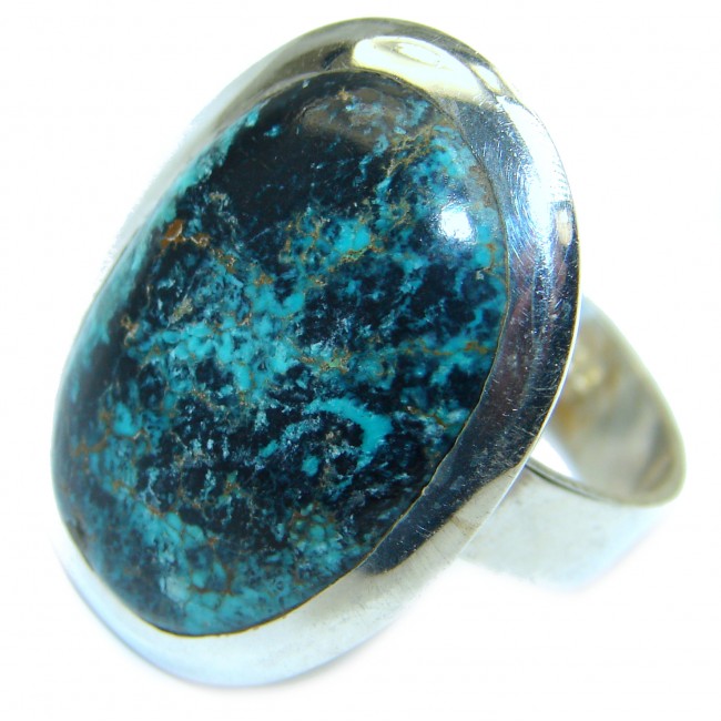 Huge Turquoise .925 Sterling Silver ring; s. 9