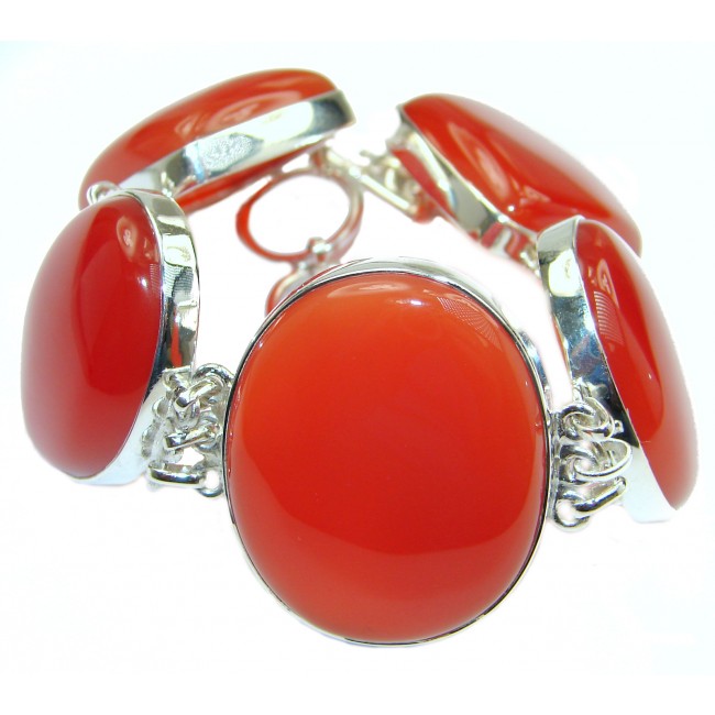 Secret Treasure Orange Carnelian .925 Sterling Silver handcrafted Bracelet