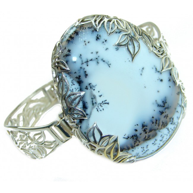 Huge Dendritic Agate .925 Sterling Silver handcrafted Cuff/Bracelet