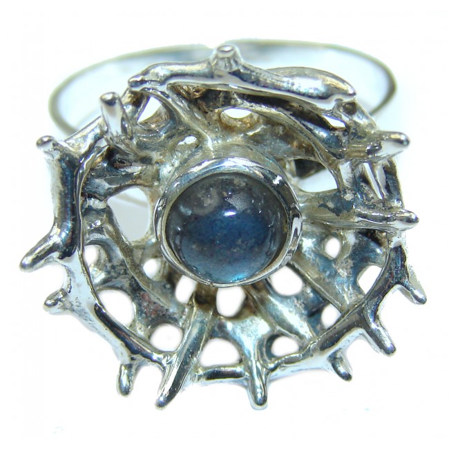 Perfect Labradorite .925 Sterling Silver handmade Ring s. 8