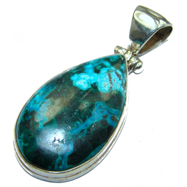 Awesome style Chrysocolla .925 Sterling Silver handcrafted Pendant
