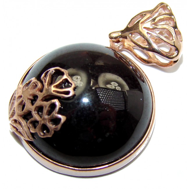 Beautiful genuine 35ct Garnet 18ct Rose Gold over .925 Sterling Silver handcrafted Pendant