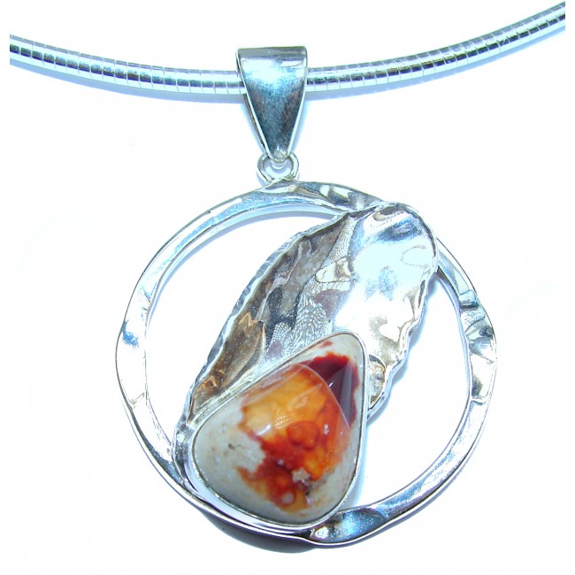 Mexican Fire Opal .925 Sterling Silver handmade Necklace