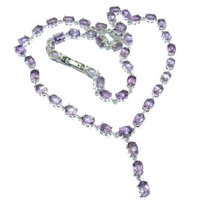 Sublime genuine Amethyst .925 Sterling Silver handcrafted necklace
