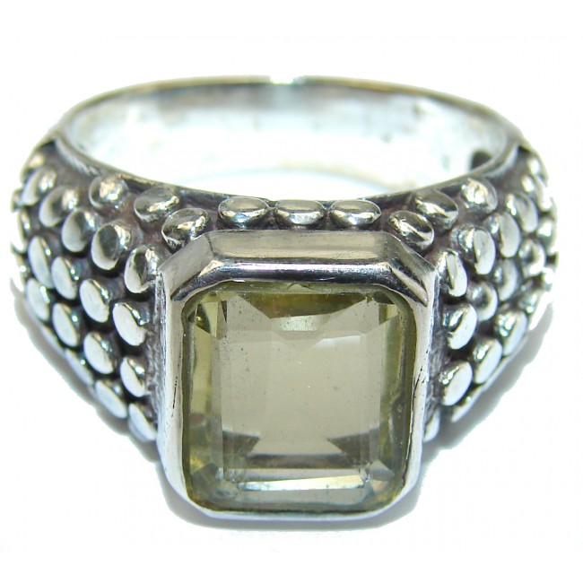 Vintage Style Natural Citrine .925 Sterling Silver handcrafted Ring s. 12