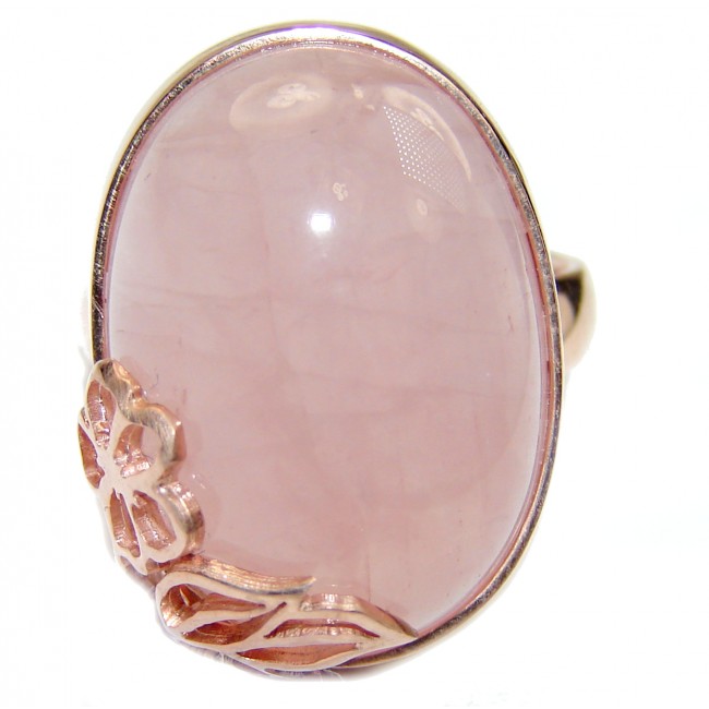 Best Quality Rose Quartz Rose Gold over .925 Sterling Silver handcrafted ring s. 7 1/2