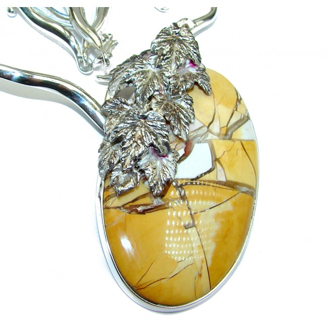 Aura Of Beauty Australian Mookaite Jasper oxidized .925 Sterling Silver necklace
