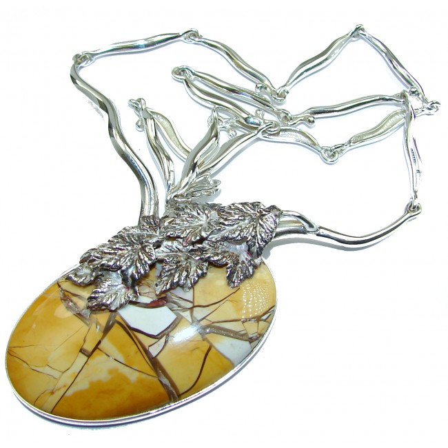 Aura Of Beauty Australian Mookaite Jasper oxidized .925 Sterling Silver necklace