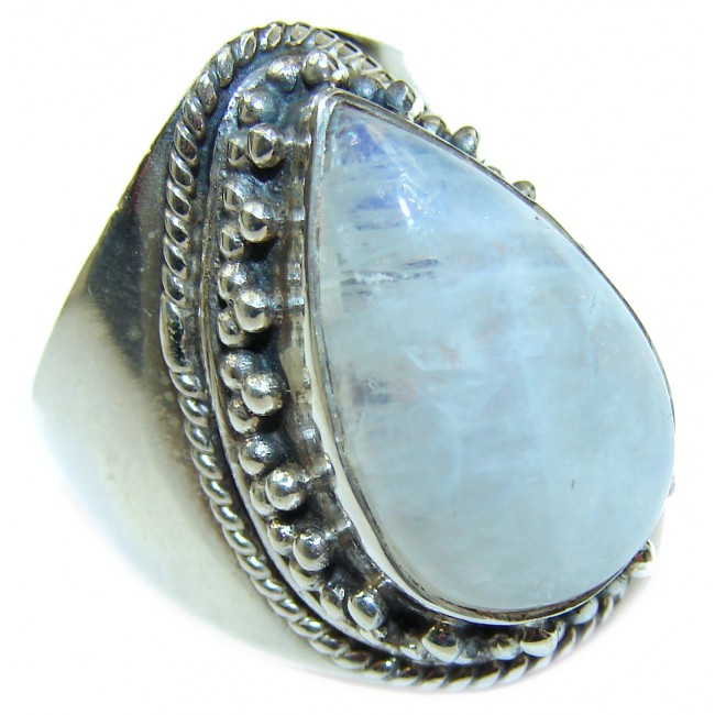 Energazing Moonstone .925 Sterling Silver handmade Ring size 8