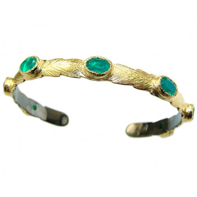 Emerald 14k Gold over .925 Sterling Silver handcrafted Bracelet