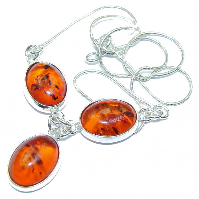 Natural Beauty Baltic Amber .925 Sterling Silver handmade necklace