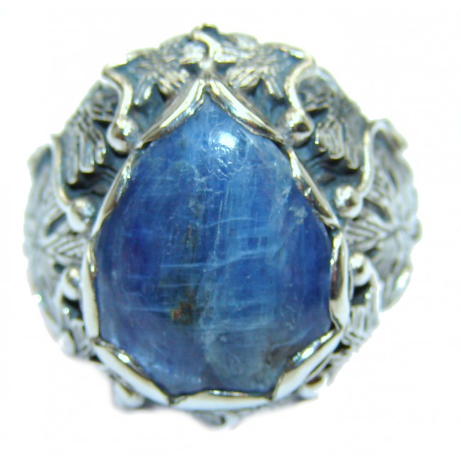 Huge Natural 26ct Kyanite .925 Sterling Silver ITALY MADE ring size 6