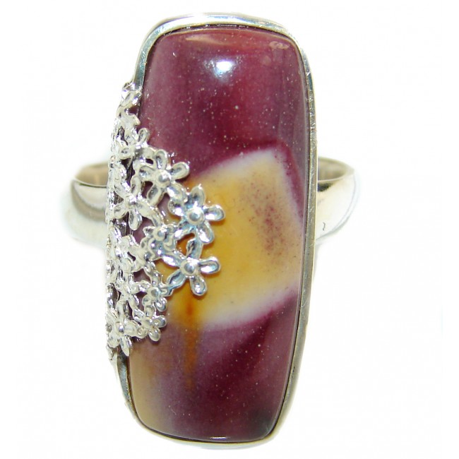 Boho style Mookaite .925 Sterling Silver handmade ring size 7 1/4