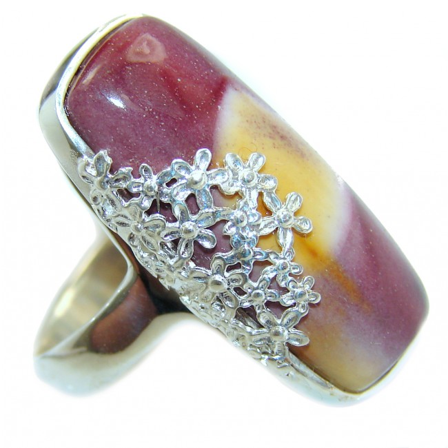 Boho style Mookaite .925 Sterling Silver handmade ring size 7 1/4