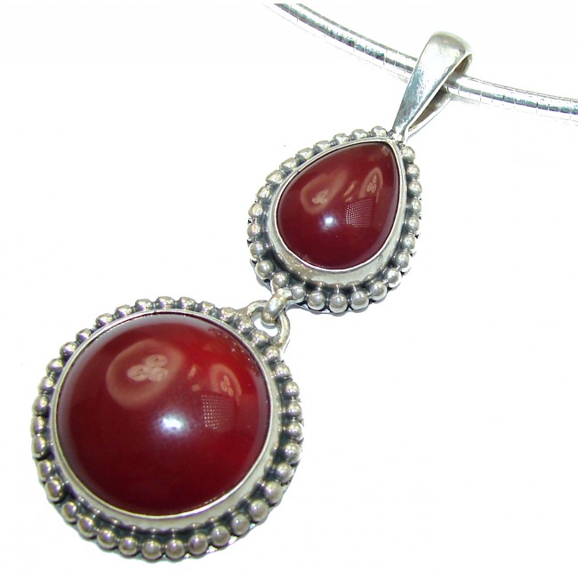 Genuine Carnelian .925 Sterling Silver handcrafted Necklace