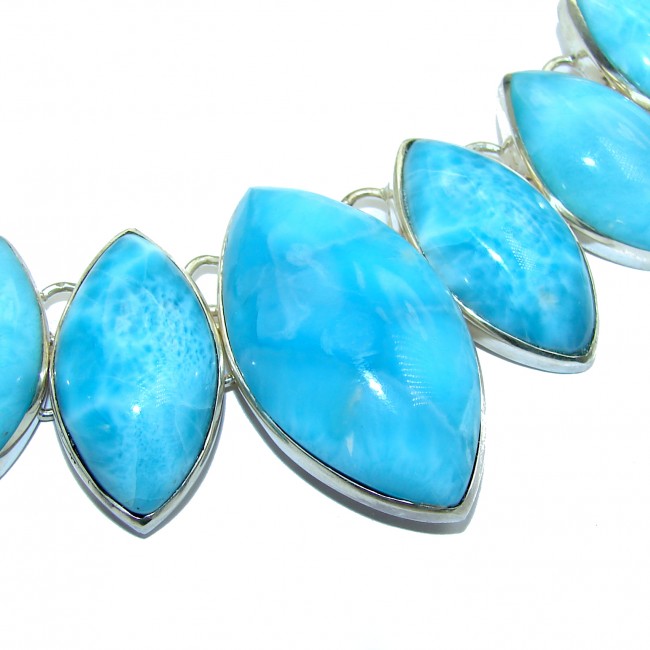 162.6 grams One of the kind Best quality AAAAA Larimar .925 Sterling Silver handmade necklace