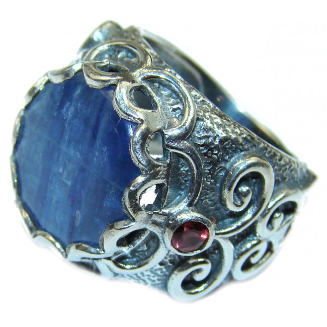 Huge Natural 26ct Kyanite .925 Sterling Silver ITALY MADE ring size 6 1/2
