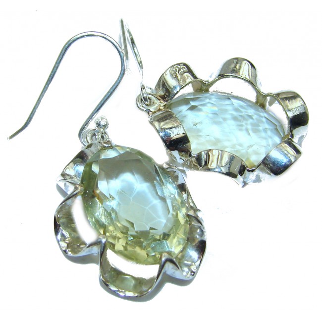 Green Quartz .925 Sterling Silver handcrafted earrings
