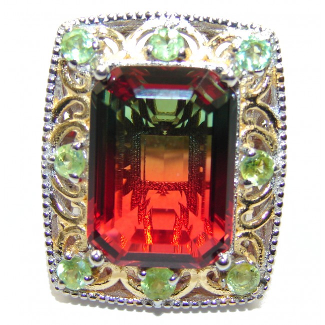 Top Quality Volcanic Pink Tourmaline color Topaz .925 Sterling Silver handcrafted Ring s. 7