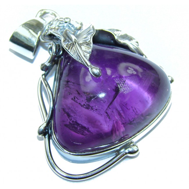 Purple Queen Natural 72 ct Amethyst .925 Sterling Silver handmade Pendant