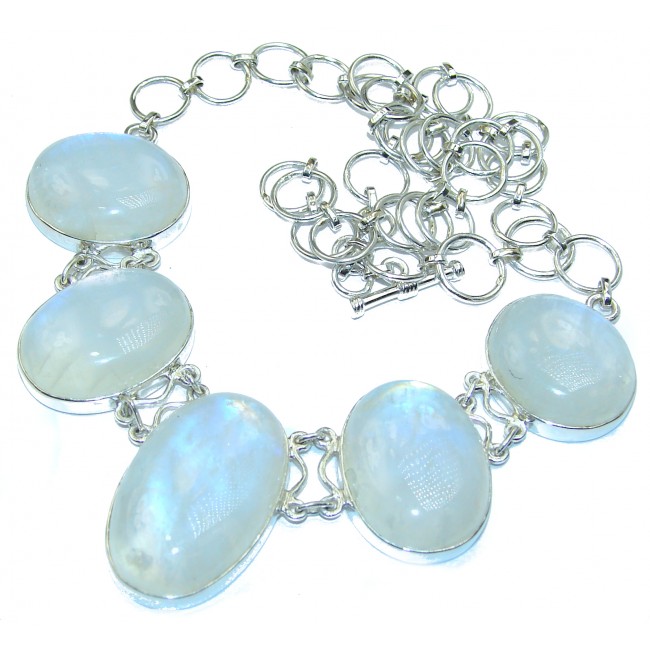 Drops of the Rain genuine Moonstone .925 Sterling Silver handcrafted necklace