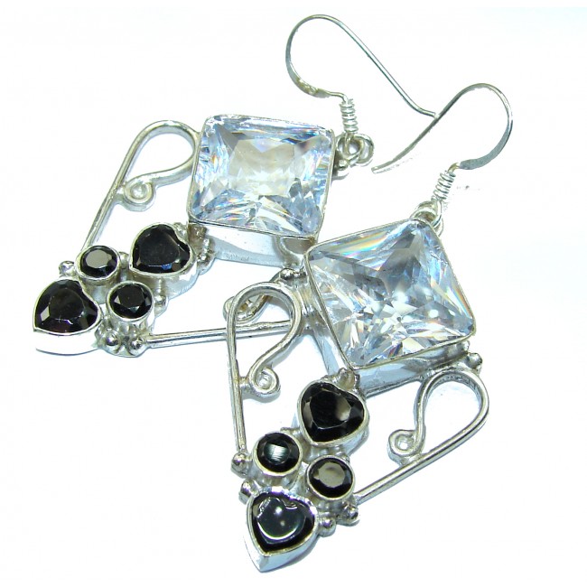 Cubic Zirconia .925 Sterling Silver handcrafted earrings