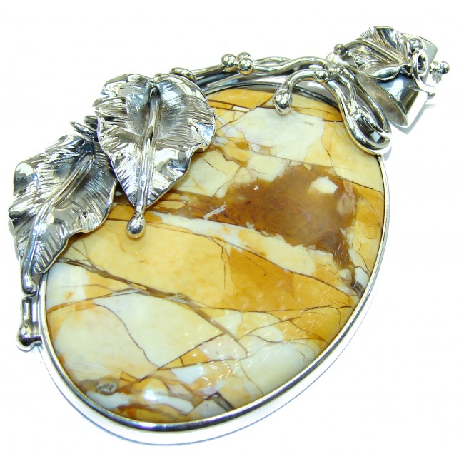 HUGE Australian Bracciated Mookaite Jasper .925 Sterling Silver handcrafted pendant