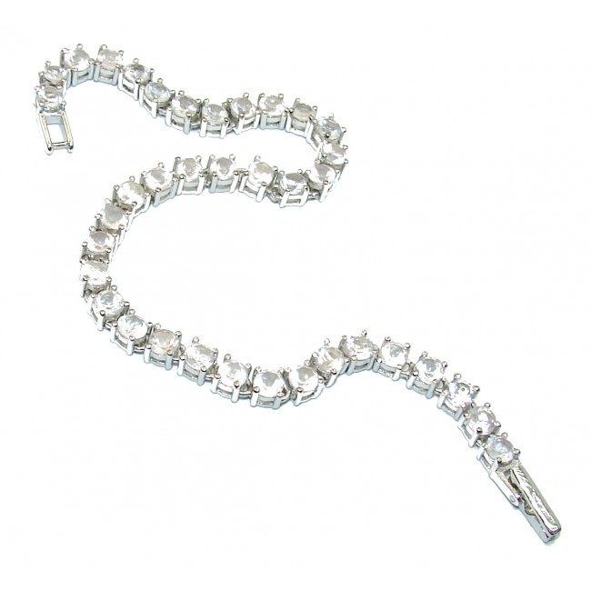 White Galaxy Fire Moonstone .925 Sterling Silver handmade Bracelet