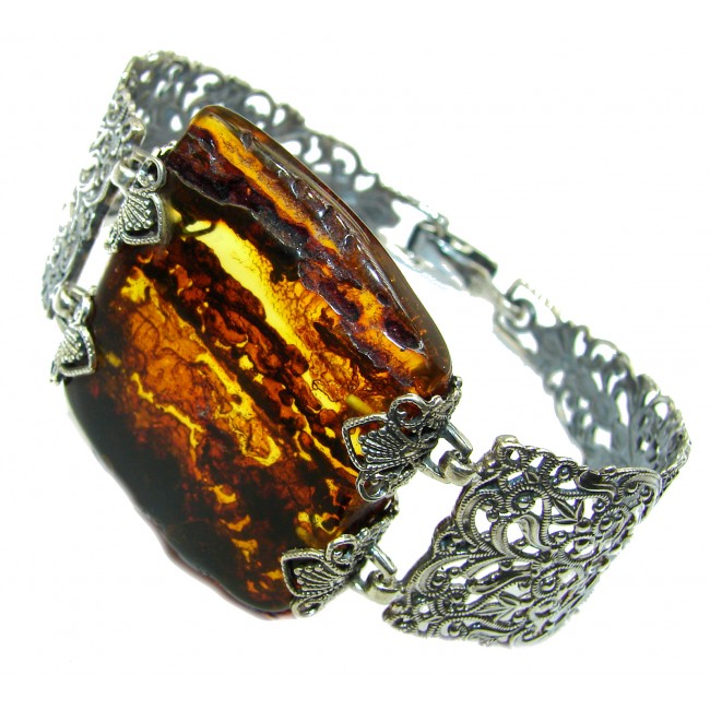 Antique Design Baltic Baltic Amber .925 Sterling Silver handcrafted Bracelet