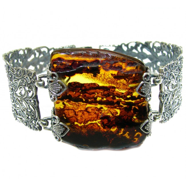 Antique Design Baltic Baltic Amber .925 Sterling Silver handcrafted Bracelet
